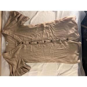 Umgee Casual Button-Front Dress with Ruffle Sleeves. size‎ s